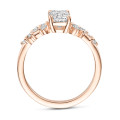 Bague solitaire en or jaune de 2.00 carat avec un diamant taille émeraude 
