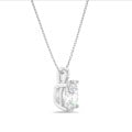 3.00克拉椭圓形培育鑽石白金吊墜