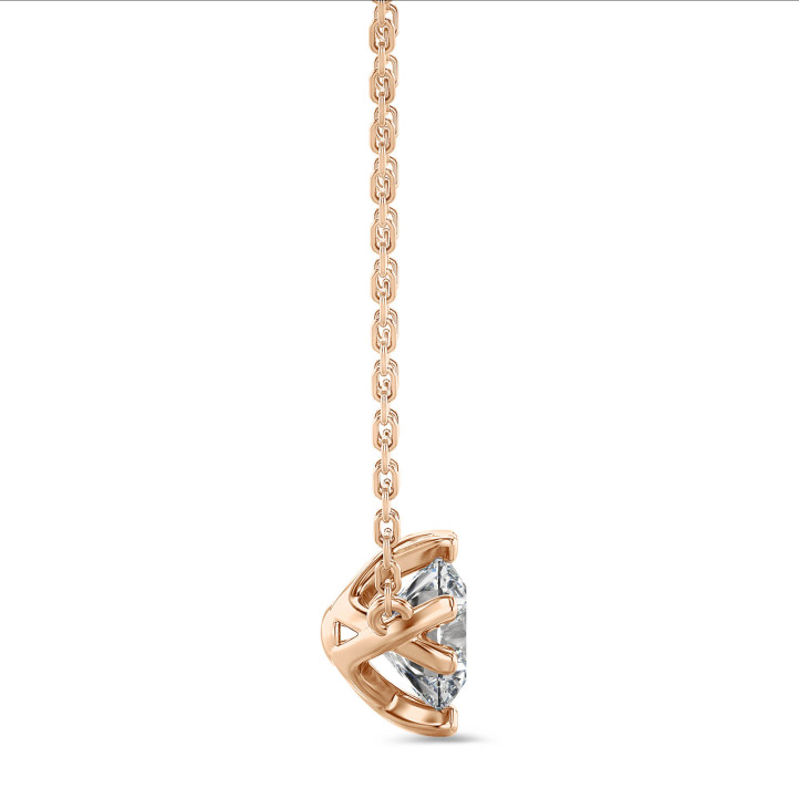 2.50克拉圓形鑽石玫瑰金吊墜