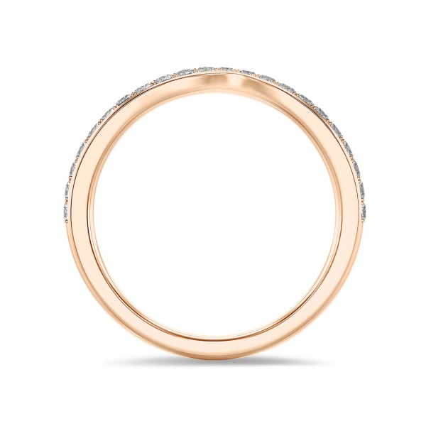 戒指 - 0.20 克拉弧形玫瑰金密鑲培育鑽石戒指(半環鑲鑽)