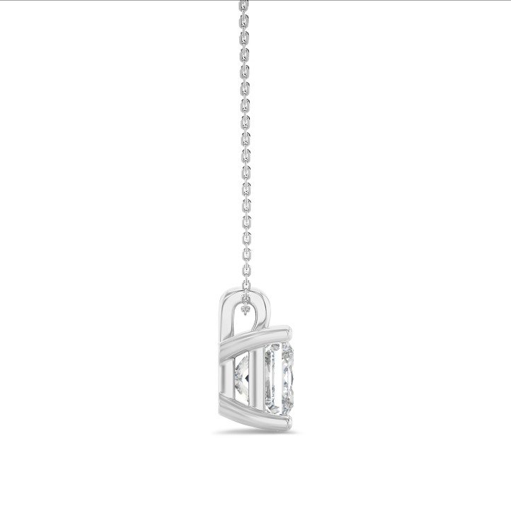 Pendente con diamante solitario da 2,00 carati , in oro bianco