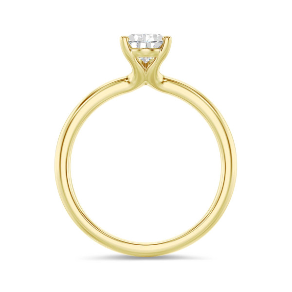 Anelli - Anello solitario da 3,00 carati con diamante pera in oro giallo