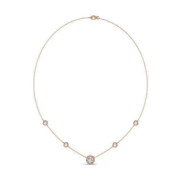 Collane - Collana satellite con diamante da 1,80 carati in oro rosso
