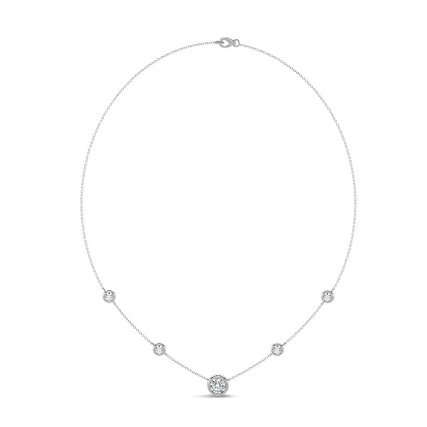Collana satellite in platino con diamante da 1,80 carati coltivato in laboratorio