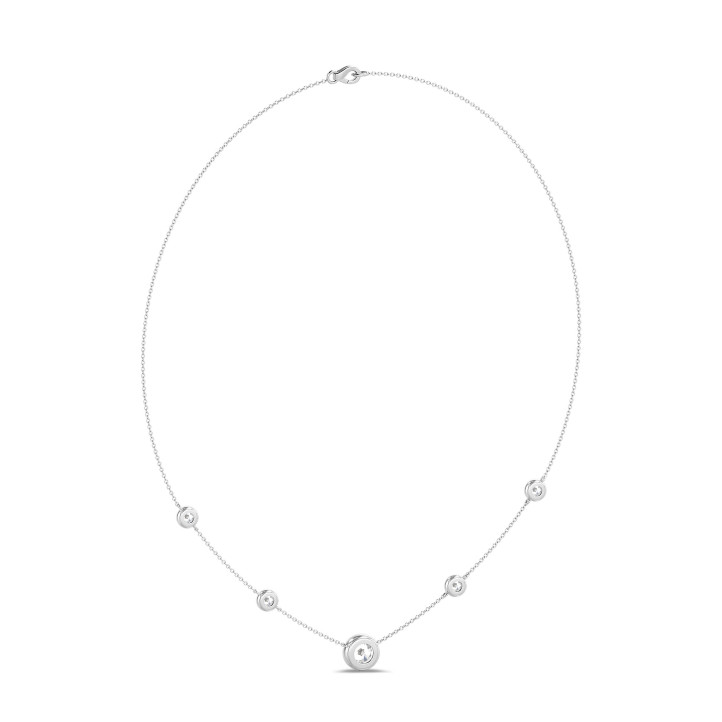 Collana satellite in platino con diamante da 2,00 carati