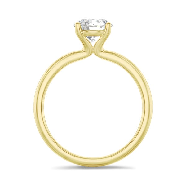 Anelli di fidanzamento - Anello solitario da 1,00 carati in oro giallo con diamante rotondo coltivato in laboratorio