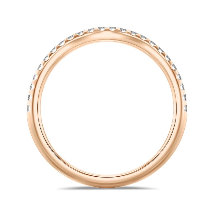 Anello eternity con diamante ricavato in laboratorio e curvato da 0,25 carati (semi-montato) in oro rosso