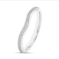Anello eternity con diamante e curvato da 0,23 carati (semi-montato) in oro bianco