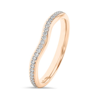 Anello eternity con diamante ricavato in laboratorio e curvato da 0,23 carati (semi-montato) in oro rosso