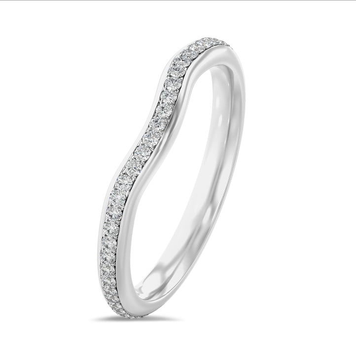 Anello eternity in oro bianco con diamante da 0,41 carati (con castone completo)