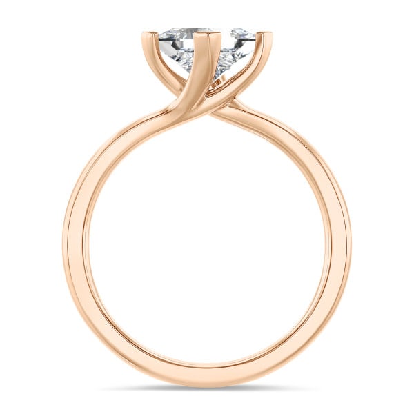 Anelli - Anello solitario da 1,00 carati in oro rosso con un diamante princess
