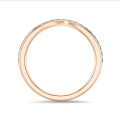 Anello eternity con diamante curvo da 0,20 carati (semi-montato) in oro rosso