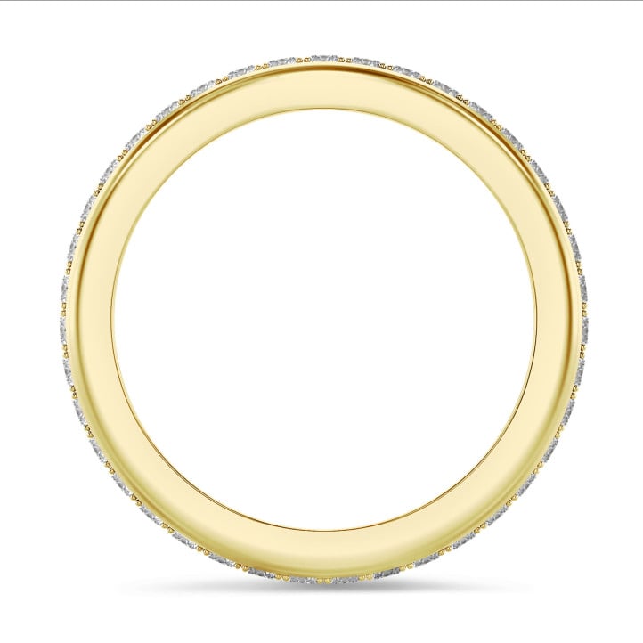 Anello eternity con diamante da 0,55 carati coltivato in laboratorio (con castone) in oro giallo