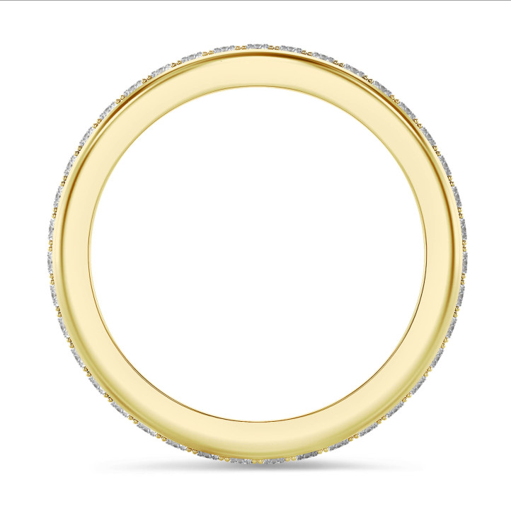 Anello eternity con diamante da 0,55 carati (con castone) in oro giallo