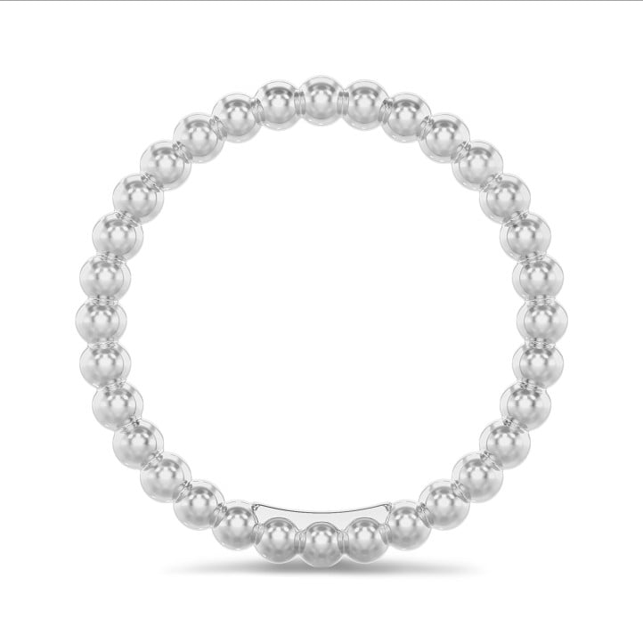 Anello impilabile con perline in oro bianco