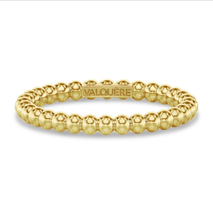 Anello impilabile con perline in oro giallo