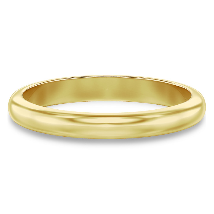 Fede nuziale con superficie bombata di 3,00 mm in oro giallo
