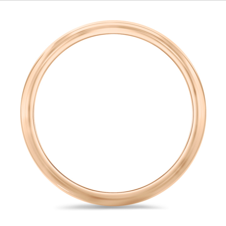 Fede nuziale con superficie bombata di 5,00 mm in oro rosso