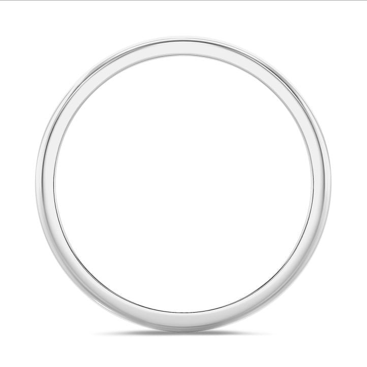 Fede nuziale con superficie leggermente bombata di 3,00 mm in oro bianco