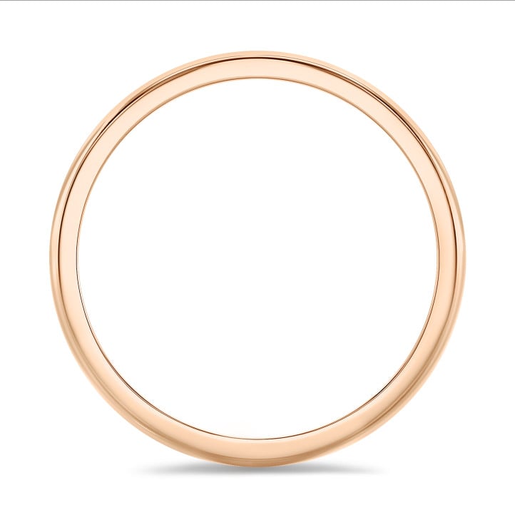 Fede nuziale con superficie leggermente bombata di 4,00 mm in oro rosso