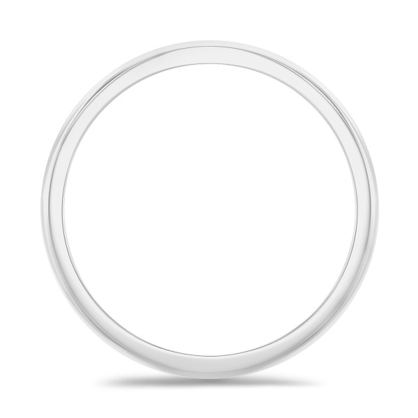 Fede nuziale con superficie leggermente bombata di 5,00 mm in oro bianco