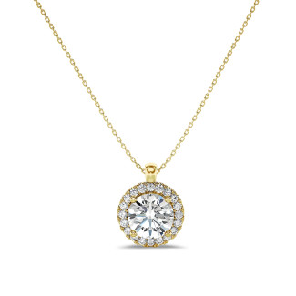 Collana con diamante da 1,00 carati in oro giallo