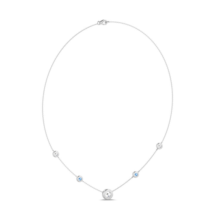 Collana satellite con diamante da 2,30 carati coltivato in laboratorio in oro bianco