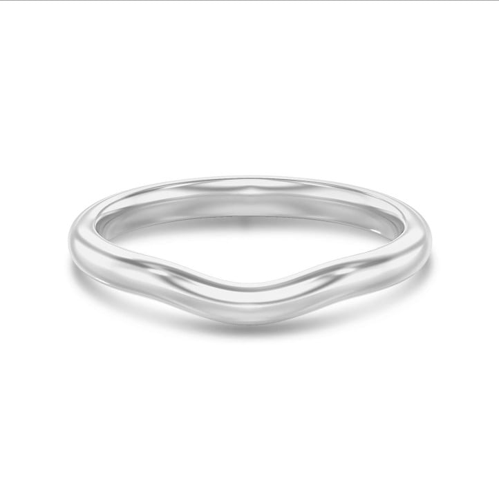 Anello eternity curvo in oro bianco