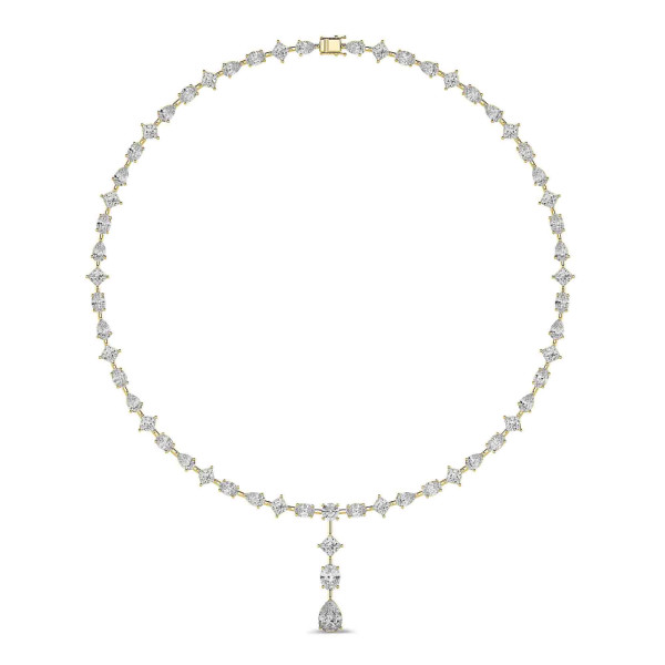 Search all PLP - Collana con diamante da 24,70 carati coltivato in laboratorio in oro giallo con pendente staccabile