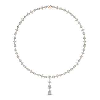 Collana con diamante da 24,70 carati coltivato in laboratorio in oro rosso con pendente staccabile