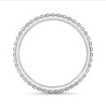 Anello eternity da 0,55 carati (con castone a tutto giro) in platino con diamanti tondi rosa e bianchi coltivati in laboratorio