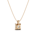 Pendente con diamante solitario da 2,00 carati con taglio asscher in oro rosso