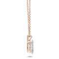Pendente con diamante solitario da 3,00 carati tagliato a Marquise e in oro rosso