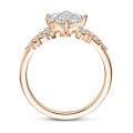 Anello solitario con diamante taglio princess da 1.00 carati in oro rosso