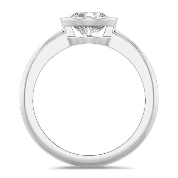 婚約指輪 - 3.00カラットのソリティアリング、ラウンドカットのダイヤモンド付きホワイトゴールド