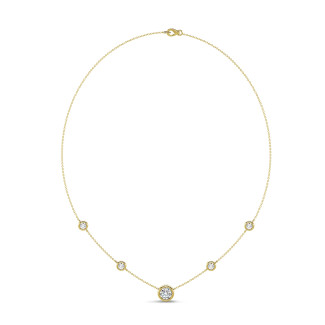 2.00カラットのダイヤモンドを使用したサテライトネックレス（イエローゴールド）