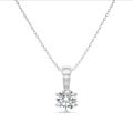 1.00カラットのソリティアペンダント、ラウンドカットのダイヤモンドをあしらったホワイトゴールド製