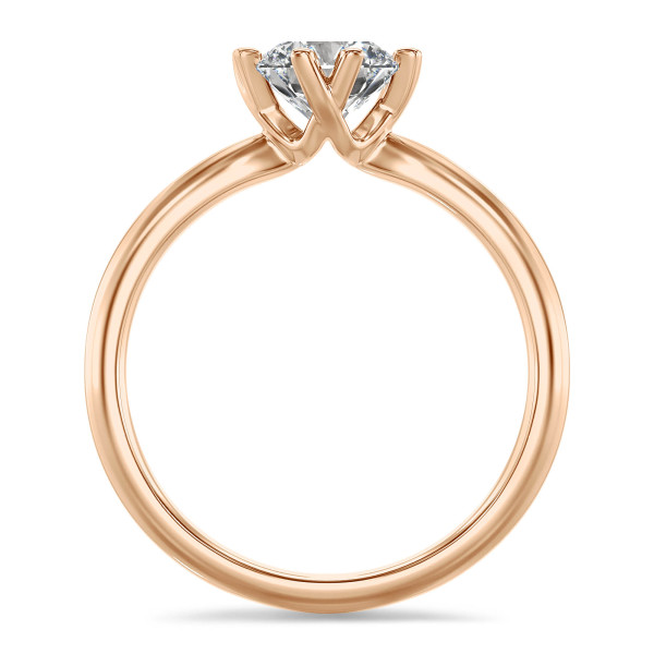 リング - 3.00カラットのソリティアリング、レッドゴールドにダイヤモンド