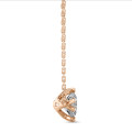 2.00カラットのソリティアペンダント、レッドゴールド製、ラウンドカットのダイヤモンド