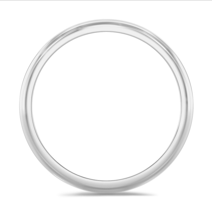 プラチナ製、表面がドーム状で厚さ3.00mmの結婚指輪