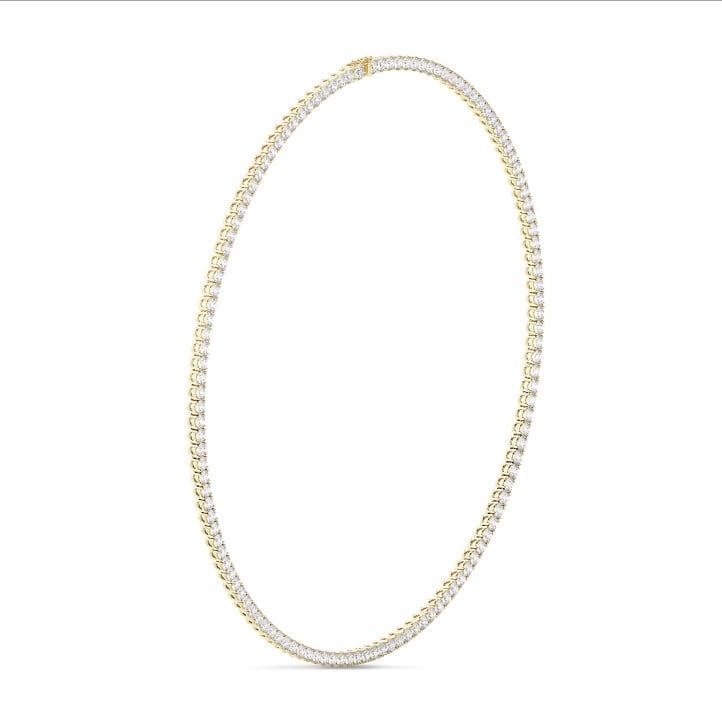 14.60캐럿 실험실 재배 다이아몬드가 세팅된 옐로우 골드 리비에르 목걸이