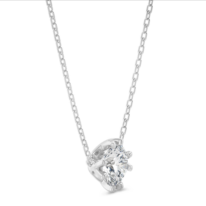 1.00캐럿 솔리테어 펜던트, 화이트 골드에 라운드 다이아몬드