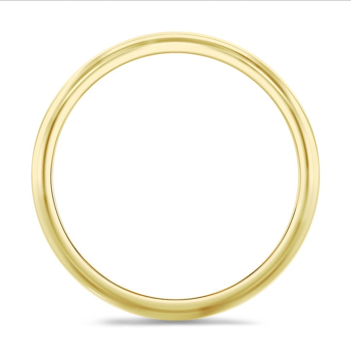 4.00mm 돔형 표면의 노란 금 결혼 반지