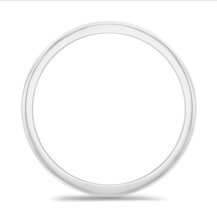 플래티넘 소재의 5.00mm 약간 돔형 표면 웨딩 링