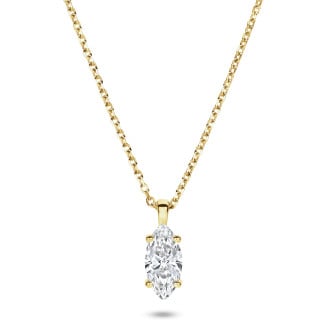 5.00캐럿 솔리테어 실험실 재배 진주 컷 다이아몬드 펜던트 (황금색 금)