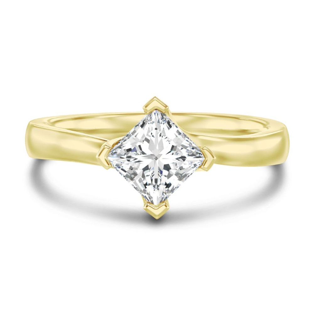  Bague solitaire diamant en or jaune