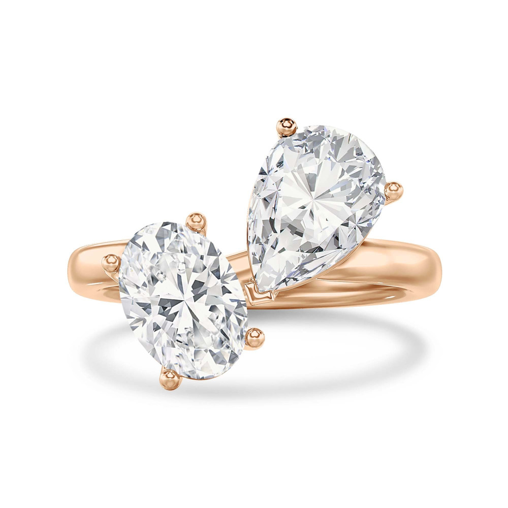 Anello con diamante e oro rosso