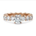 1.50 karaat solitaire ring in rood goud met ronde diamanten