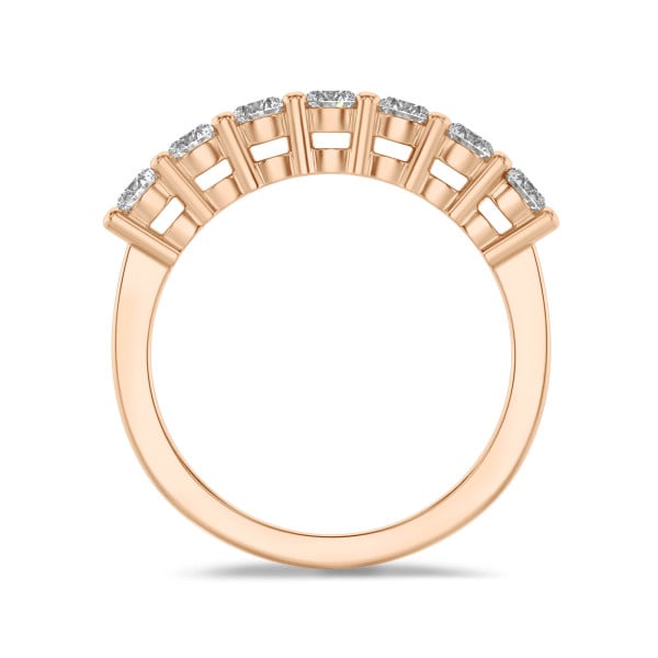 Ringen - Ring half gezet met 0.70 karaat diamanten in rood goud