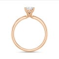 1.20 karaat solitaire ring met peervormige diamant in rood goud